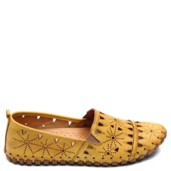 Spring Step Flats|Women's , Fusaro Slip-On Yellow