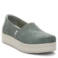 TOMS Slip-On Shoes|Women's , Alpargata Midform Slip-On Bonsai Green