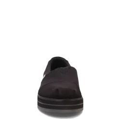 TOMS Slip-On Shoes|Women's , Alpargata Midform Espadrille Slip-On Black Canvas