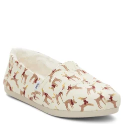 TOMS Slip-On Shoes|Women's , Alpargata Slip-On Natural - Reindeer Print