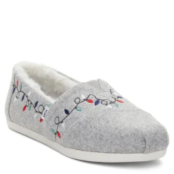 TOMS Slip-On Shoes|Women's , Alpargata Slip-On Grey-Christmas Lights
