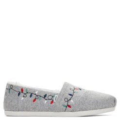 TOMS Slip-On Shoes|Women's , Alpargata Slip-On Grey-Christmas Lights
