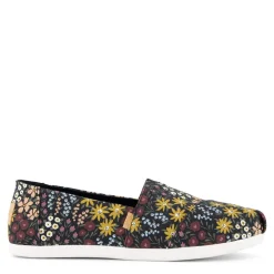 TOMS Flats|Women's , Alpargata Slip-On Black Floral