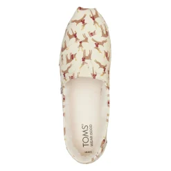 TOMS Slippers|Women's , Alpargata Slip-On Natural - Reindeer Print
