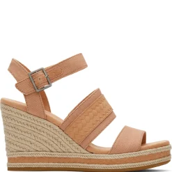 TOMS Wedges|Women's , Madelyn Sandal Sandy Beige Canvas