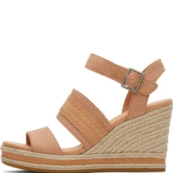TOMS Wedges|Women's , Madelyn Sandal Sandy Beige Canvas