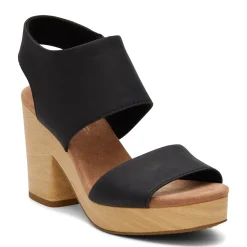 TOMS Sandals|Women's , Majorca Platform Sandal Black Leather