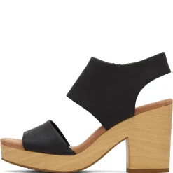 TOMS Pumps & Heels|Women's , Majorca Platform Sandal Black Leather