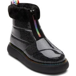 TOMS Boots|Women's , Mallow Puffer Cuff Boot Black Glitter Rainbow