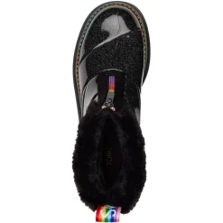 TOMS Boots|Women's , Mallow Puffer Cuff Boot Black Glitter Rainbow