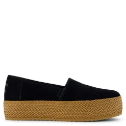 TOMS Slip-On Shoes|Women's , Valencia Slip-On Black / Tan Weave