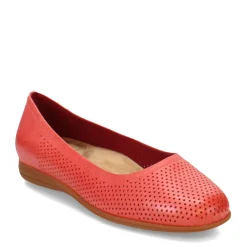 Trotters Flats|Women's , Darcey Flat Red Perf