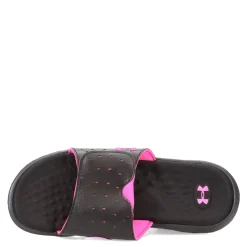Under Armour Sandals|Women's , Ignite 7 Slide Sandal Black/Black/Rebel Pink