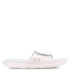 Under Armour Sandals|Women's , Ignite 7 Slide Sandal White/ Halo Gray