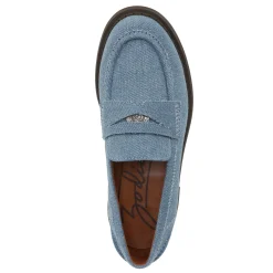 Zodiac Slip-On Shoes|Women's , Hunter Loafer Denim Blue Fabric